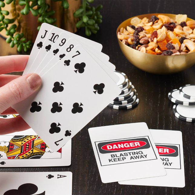 Danger Blasting Keep Away Warning Sign Playing Cards (Creator Uploaded)