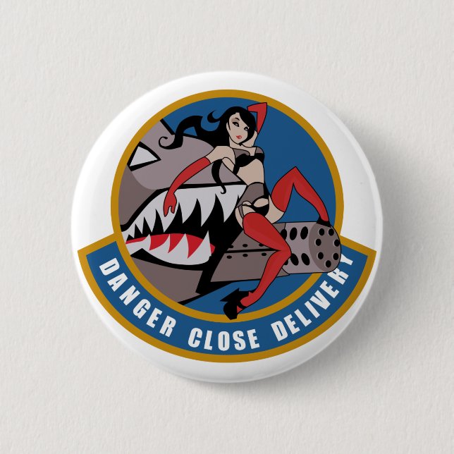 DANGER CLOSE DELIVERY VELCRO MORALE PATCH - FULL C 6 CM ROUND BADGE (Front)