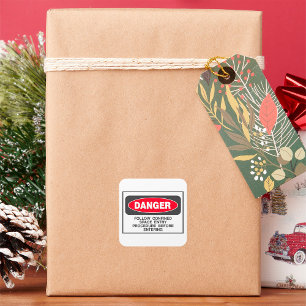 Danger Confined Space Entry Safety Warning Square Sticker