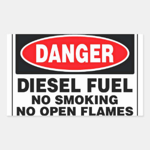 Danger Diesel Fuel Sign Rectangular Sticker