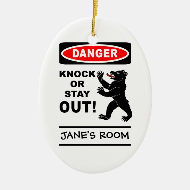 Danger door ornament - customise! (Front)