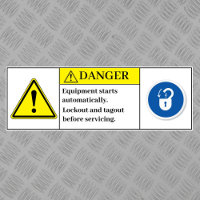 Danger Equipment Starts Automatically Label
