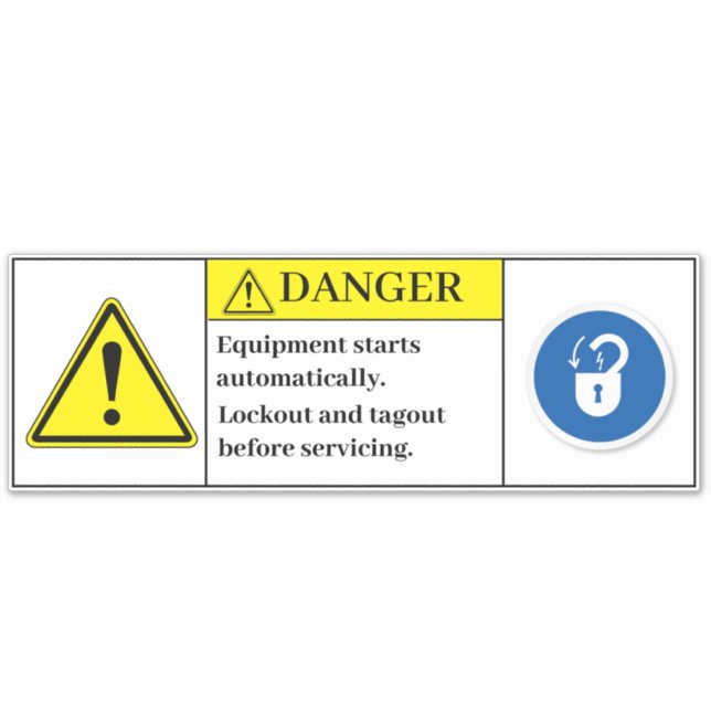 Danger Equipment Starts Automatically Label (Front)