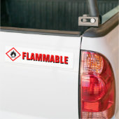 Danger Flammable Warning with Pictogram Bumper Sticker (On Truck)