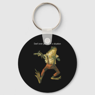 Danger Frog Dont Ever Put Me In A Situation Retro  Key Ring