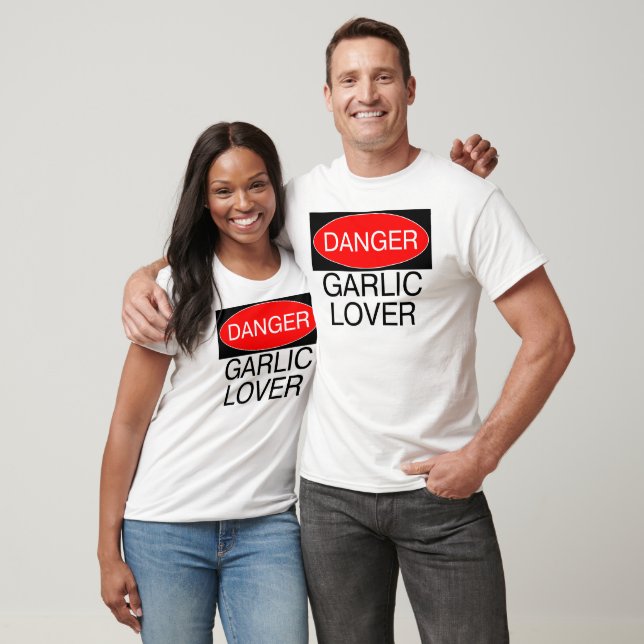 Danger - Garlic Lover Funny T-Shirt Mug Hat Apron (Unisex)
