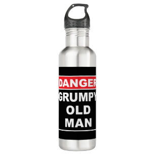Danger: Grumpy Old Man - Funny Gag Joke Gift 710 Ml Water Bottle