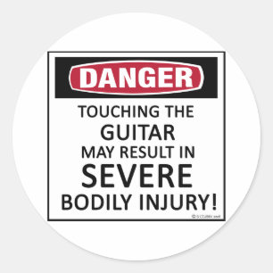 Danger Guitar Classic Round Sticker