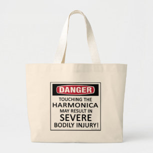 Danger Harmonica Large Tote Bag