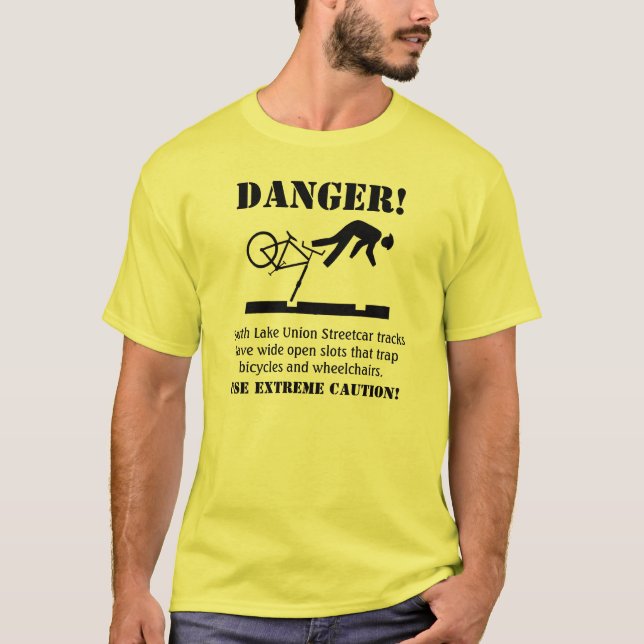 DANGER! Hazardous Tracks T-Shirt (Front)