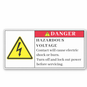Danger Hazardous Voltage Label  Er23