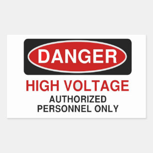 Danger High Voltage Rectangular Sticker