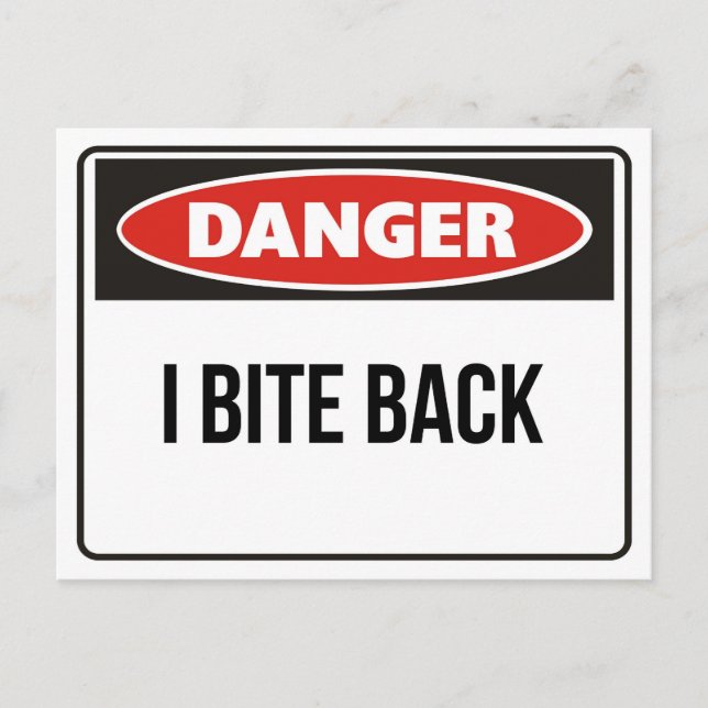 Danger - I Bite Back Postcard (Front)