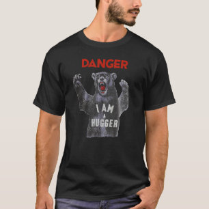 Danger I'm Hugger Bear Sun Nerd Geek Graphic T-Shirt