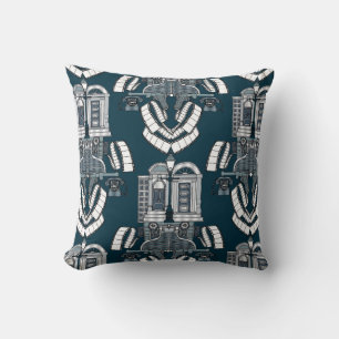Danger in Damascus Street blue Cushion