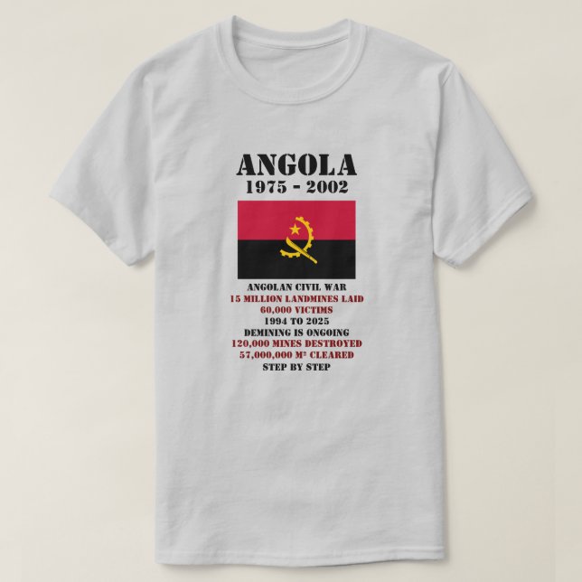 Danger Landmines, Angola T-Shirt (Design Front)