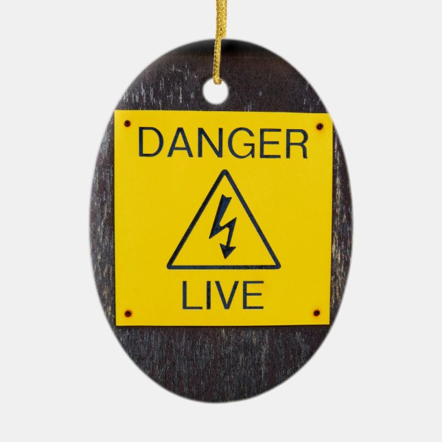 Danger Live Ceramic Tree Decoration (Front)