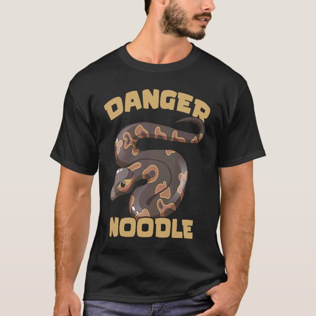 Danger Noodle Ball Python Snake  Reptile Serpent T-Shirt (Front)