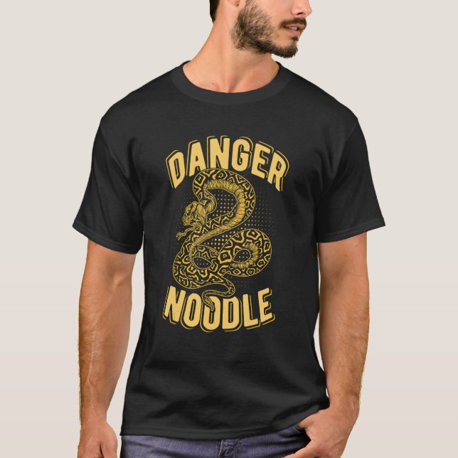 Danger Noodle Ball Python Snake  Reptile Serpent T-Shirt (Front)