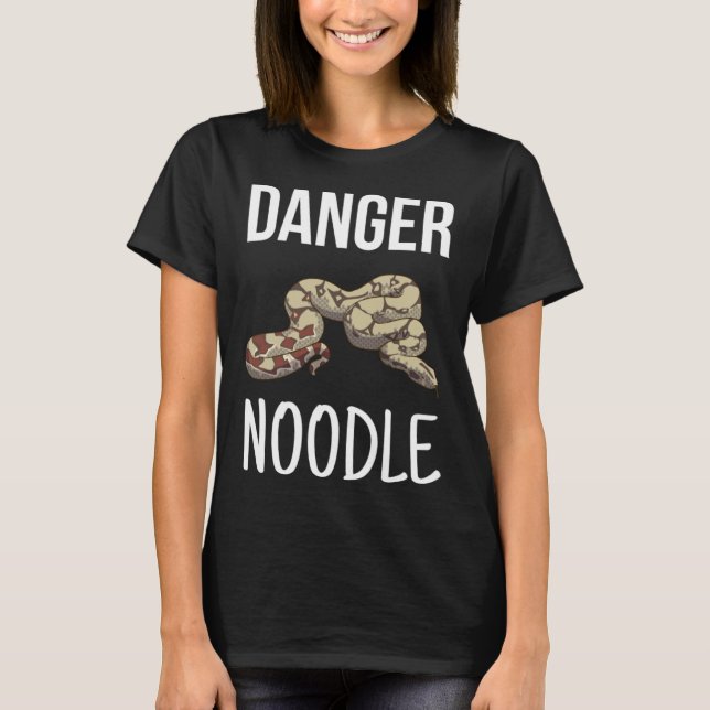 Danger Noodle  Herpetologist Ophidian Snake T-Shirt (Front)