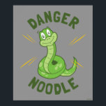 Danger Noodle Poster<br><div class="desc">"Danger Noodle" snake graphic designed by bCreative shows a smiling green snake! This makes a great gift for family, friends, or a treat for yourself! This funny graphic is a great addition to anyone's style. bCreative is a leading creator and licensor of original, trendy designs and properties. ©LCT Creative. License...</div>
