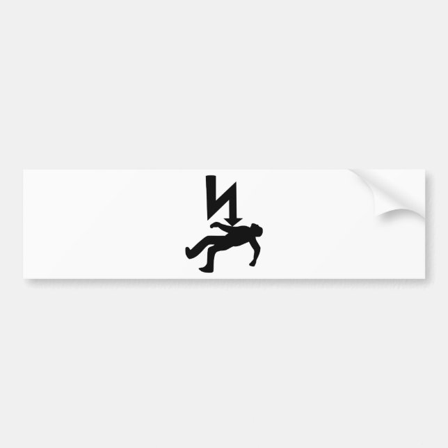 Danger of Electric Shock Symbol Bumper Sticker (Front)