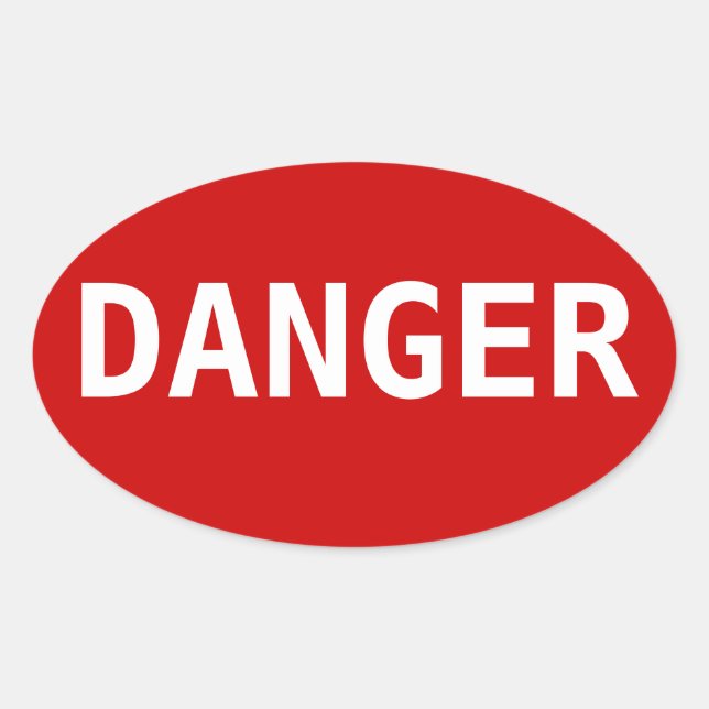 Danger Oval Sticker (Front)