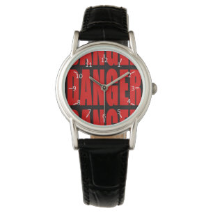 Danger Red and Black Designer Watch