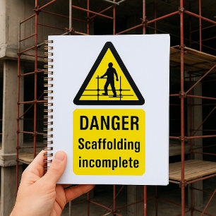 Danger Scaffolding Incomplete Site Warning Planner