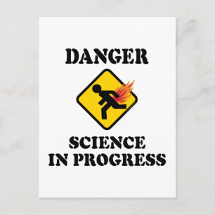 Danger Science in Progress - Flaming Fart Humour Postcard