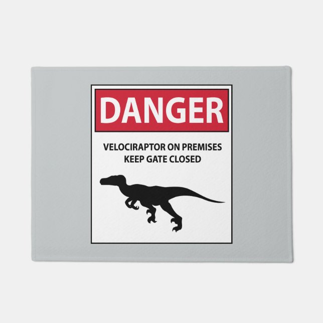 Danger Sign (Raptors) Doormat (Front)
