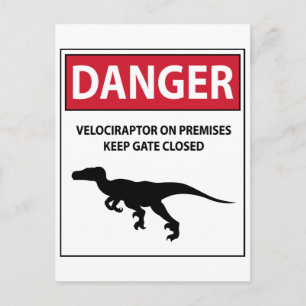 Danger Sign (Raptors) Postcard