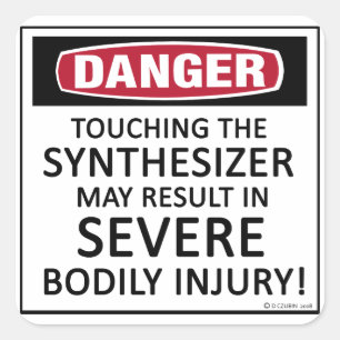 Danger Synthesizer Square Sticker