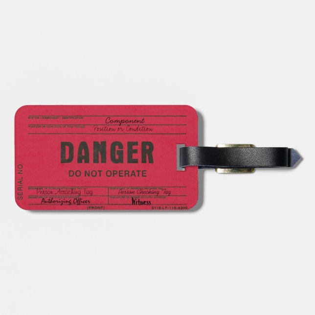 Danger Tag Customisable Luggage Tag (Back Horizontal)