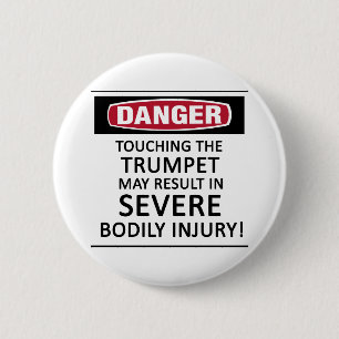 Danger Trumpet 6 Cm Round Badge