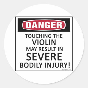 Danger Violin Classic Round Sticker