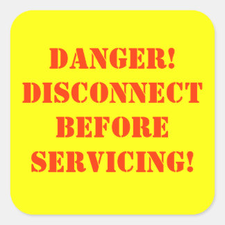 Danger Warning label