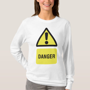 Danger Warning Sign Yellow Triangle Exclamation T-Shirt