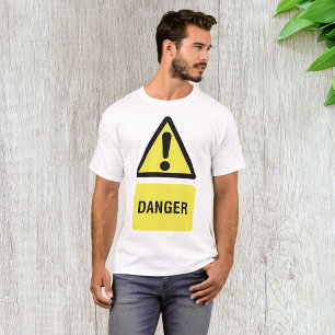 Danger Warning Sign Yellow Triangle Exclamation T-Shirt