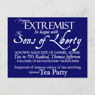 Dangerous Extremist 18th Century Style Poster Postcard