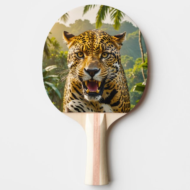 Dangerous Leopard in the Jungle Ping Pong Paddle (Front)