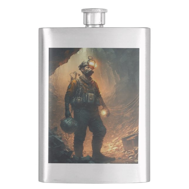 Dangerous Mines Hip Flask (Front)