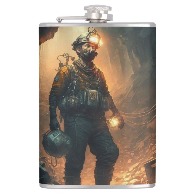 Dangerous Mines Hip Flask (Front)