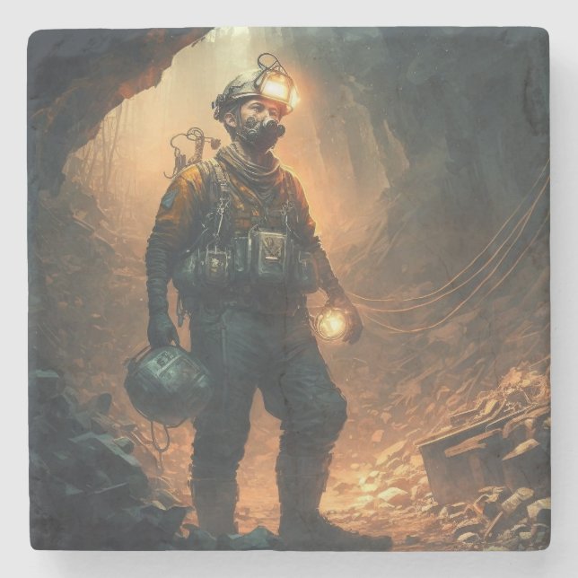 Dangerous Mines Stone Coaster (Front)
