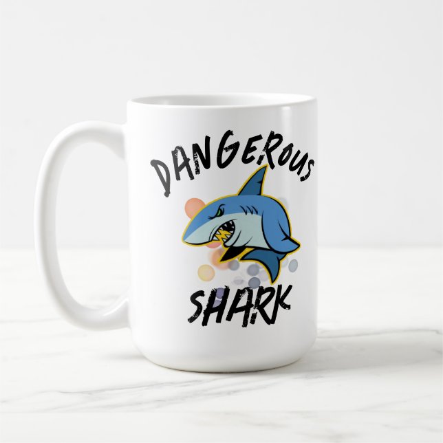 DANGEROUS shark  T-Shirt Coffee Mug (Left)