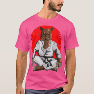 Dangerous Wolf Wolf Face In Karate Costume Judo Ku T-Shirt