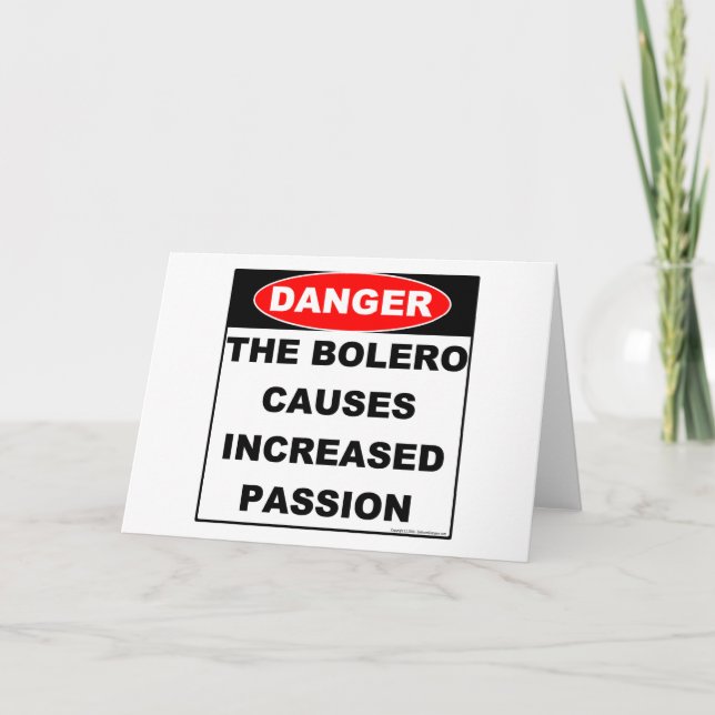 Dangers of Bolero Notecard (Front)