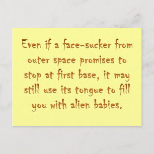 Dangers of online dating (an alien) postcard