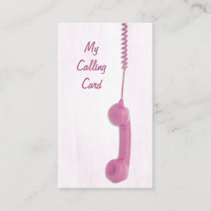 Dangling Pink Telephone Receiver Business Card