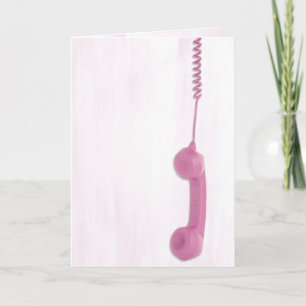 Dangling Pink Telephone Receiver Card